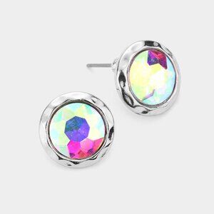 🆕 Round AB Stone Stud Earrings